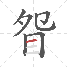 眢的笔顺第8画：横