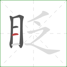 眨的笔顺第4画：横