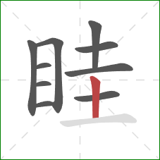 眭的笔顺第10画：竖