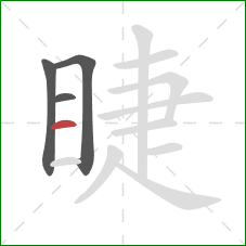 睫的笔顺第4画:横 睫的笔顺第4画:横