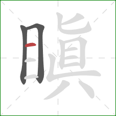 瞋的笔顺第3画:横 瞋的笔顺第3画:横