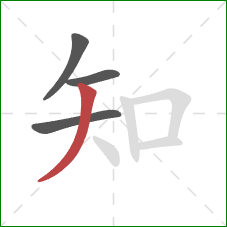 知的笔顺第4画：撇