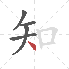 知的笔顺第5画：点
