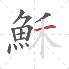 穌的笔顺第13画:横 穌的笔顺第13画:横