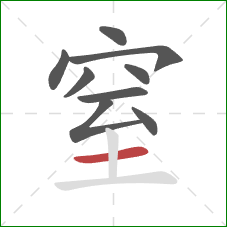 窒的笔顺第9画：横