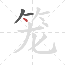 笼的笔顺第3画:点 笼的笔顺第3画:点