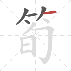 筍的笔顺第5画：横