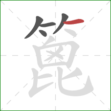 篦的笔顺第5画：横