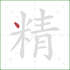 精的笔顺第1画：点