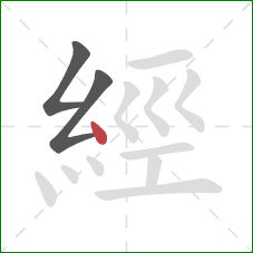 經的笔顺第3画:点 經的笔顺第3画:点