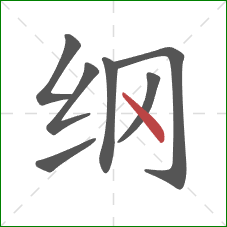纲的笔顺第7画：点