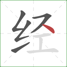 经的笔顺第5画：点