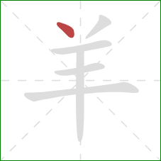 羊的笔顺第1画：点