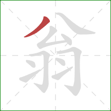 翁的笔顺第1画：撇