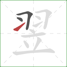 翌的笔顺第3画:提 翌的笔顺第3画:提