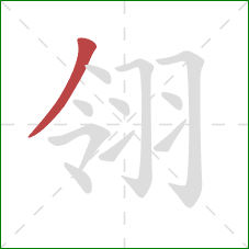 翎的笔顺第1画:撇 翎的笔顺第1画:撇