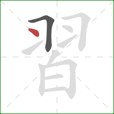 習的笔顺第2画:点 習的笔顺第2画:点