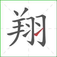 翔的笔顺第12画:提 翔的笔顺第12画:提