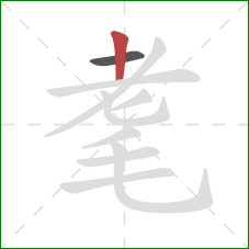 耄的笔顺第2画：竖