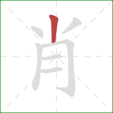 肖的笔顺第1画：竖