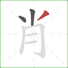 肖的笔顺第3画：撇