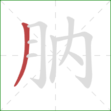 肭的笔顺第1画：撇