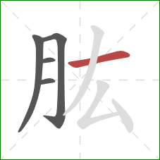 肱的笔顺第5画：横