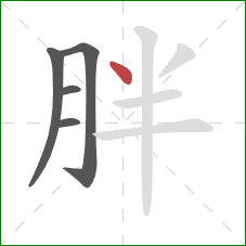 胖的笔顺第5画：点
