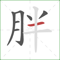 胖的笔顺第7画：横