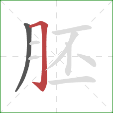 胚的笔顺第2画：横折钩