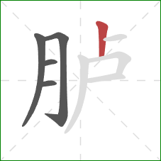 胪的笔顺第5画：竖