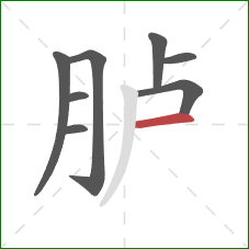 胪的笔顺第8画：横