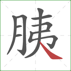 胰的笔顺第10画：捺