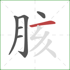 胲的笔顺第6画：横