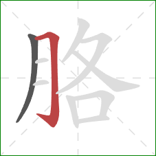 胳的笔顺第2画:横折钩 胳的笔顺第2画:横折钩