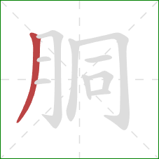 胴的笔顺第1画:撇 胴的笔顺第1画:撇