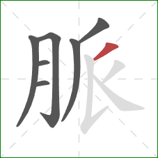 脈的笔顺第7画：撇