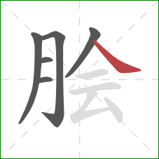 脍的笔顺第6画：捺