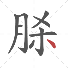 脎的笔顺第10画：点