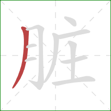 脏的笔顺第1画:撇 脏的笔顺第1画:撇