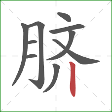 脐的笔顺第10画：竖