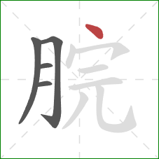 脘的笔顺第5画：点