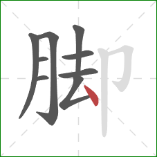 脚的笔顺第9画：点