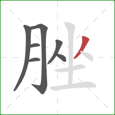 脞的笔顺第7画：撇