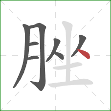 脞的笔顺第8画：点