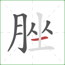 脞的笔顺第9画：横