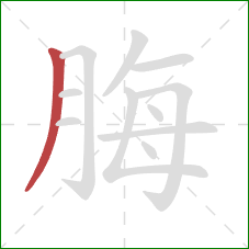 脢的笔顺第1画：撇