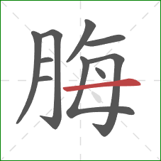 脢的笔顺第10画：横