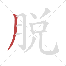 脱的笔顺第1画：撇