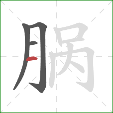 脶的笔顺第4画：横